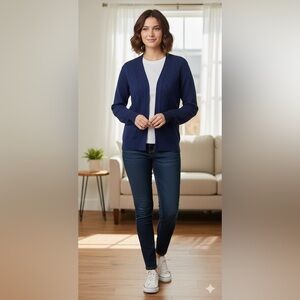 Navy Blue Cardigan Sweater